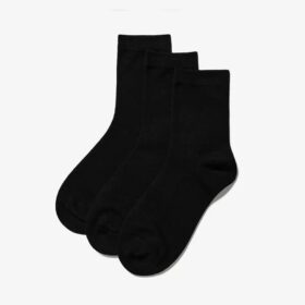 3er-Pack Crew-Socken in Schwarz