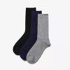 3er-Pack Crew-Socken in Schwarz und mehrfarbig