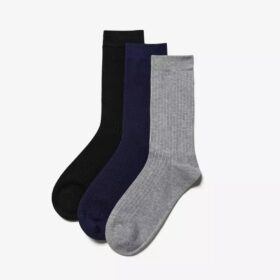 3er-Pack Crew-Socken in Schwarz und mehrfarbig
