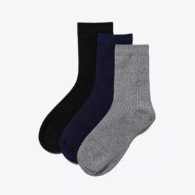 3er-Pack Crew-Socken, schwarz, mehrfarbig