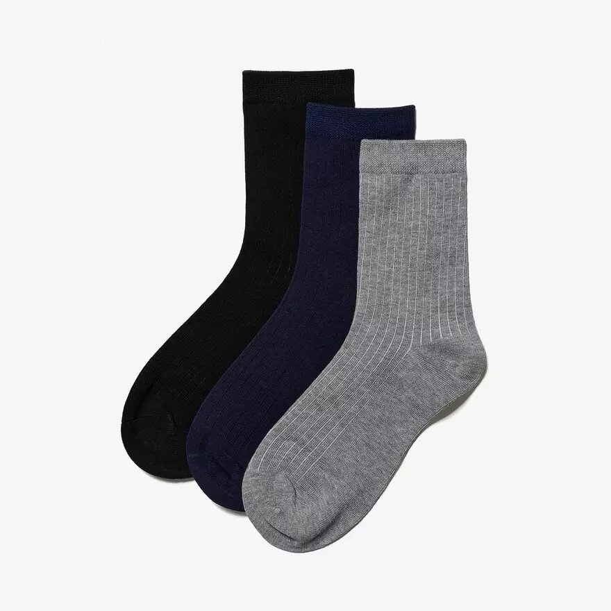 3er-Pack Crew-Socken, schwarz, mehrfarbig 3er-Pack Crew-Socken, schwarz, mehrfarbig
