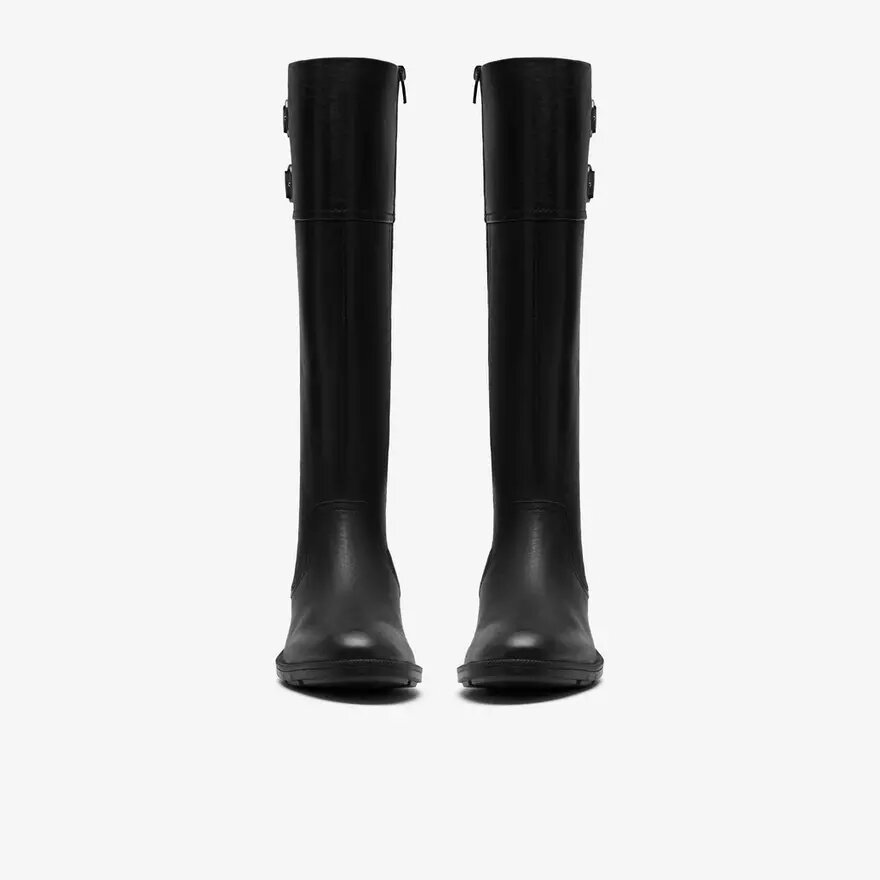 Adalynn Hope Kniehohe Stiefel für Damen aus schwarzem Leder Adalynn Hope Kniehohe Stiefel für Damen aus schwarzem Leder