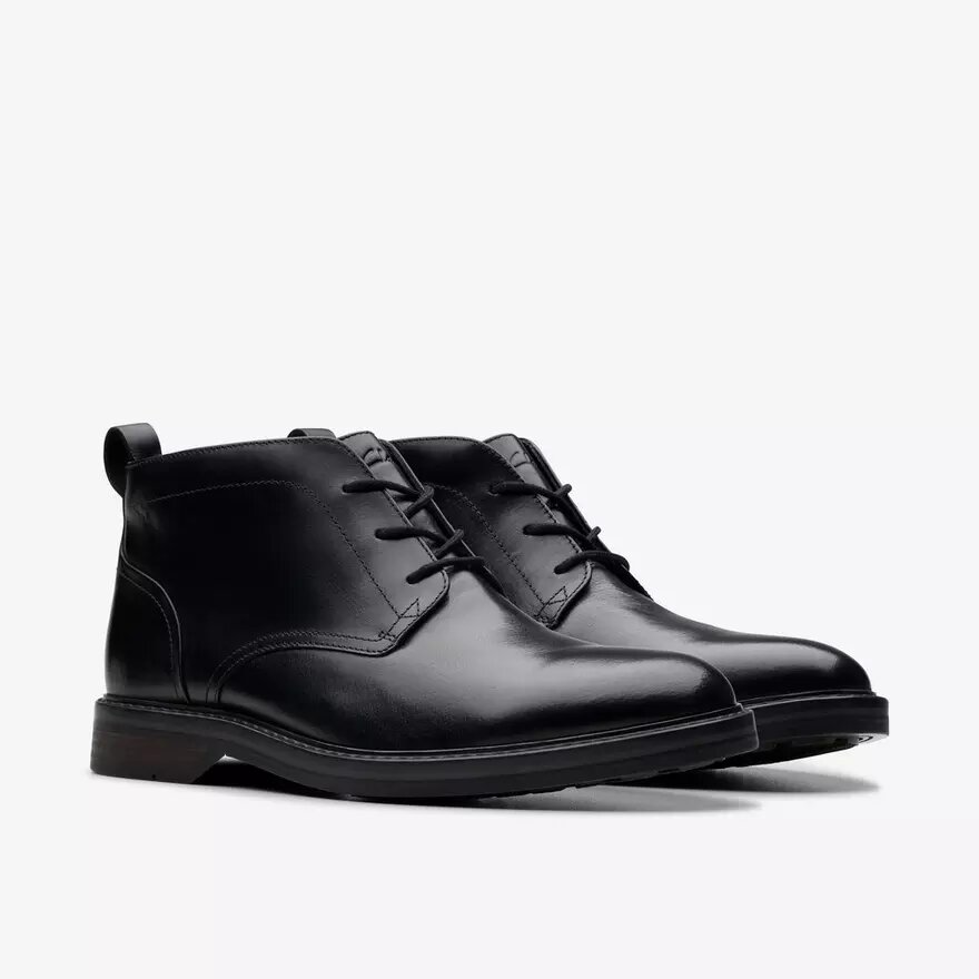 Aldwin Chukka Herrenstiefel aus schwarzem Leder – US Aldwin Chukka Herrenstiefel aus schwarzem Leder – US