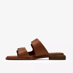 Ariany Bay – flache Sandalen aus hellbraunem Leder für Damen