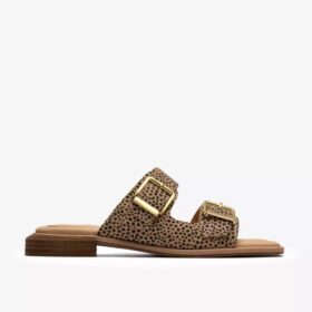 Ariany Bay Flache Sandalen mit Tierprint für Damen