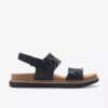 Arwell Glide – Schwarze Kombi-Flache Sandalen für Damen Arwell Glide – Schwarze Kombi-Flache Sandalen für Damen