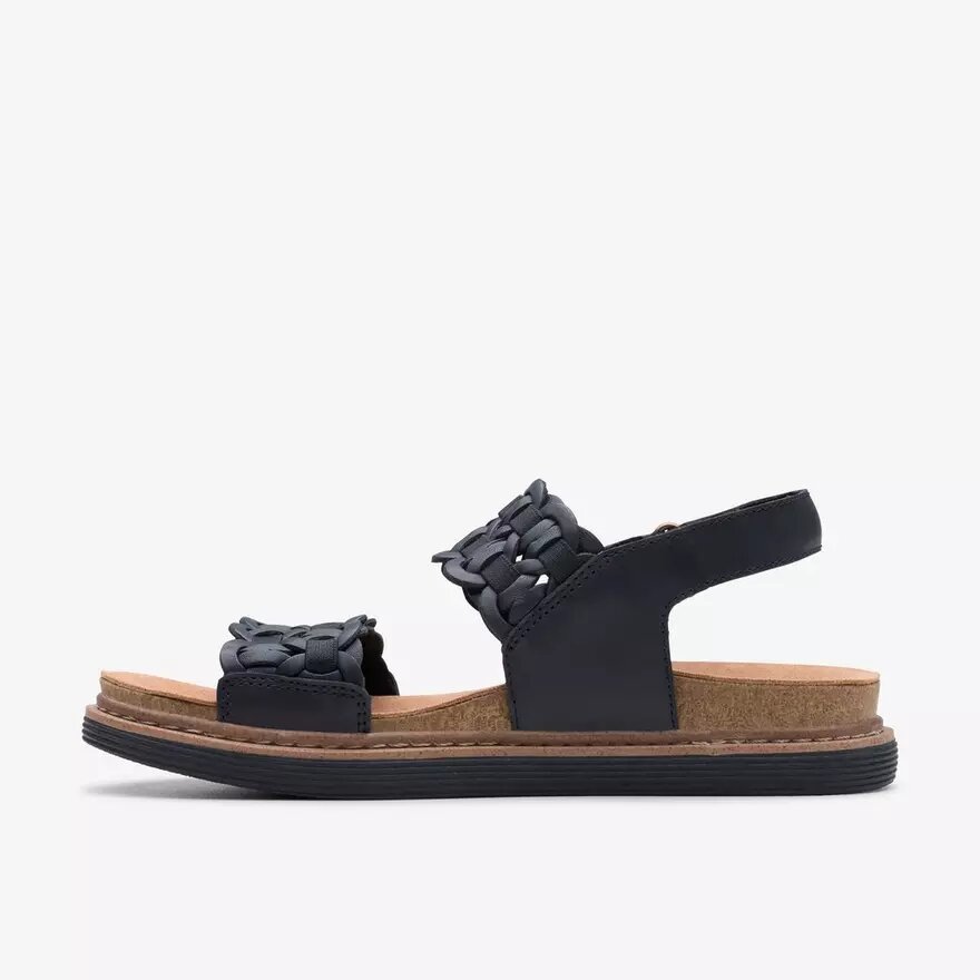 Arwell Glide – Schwarze Kombi-Flache Sandalen für Damen Arwell Glide – Schwarze Kombi-Flache Sandalen für Damen