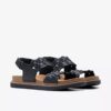 Arwell Glide – Schwarze Kombi-Flache Sandalen für Damen Arwell Glide – Schwarze Kombi-Flache Sandalen für Damen
