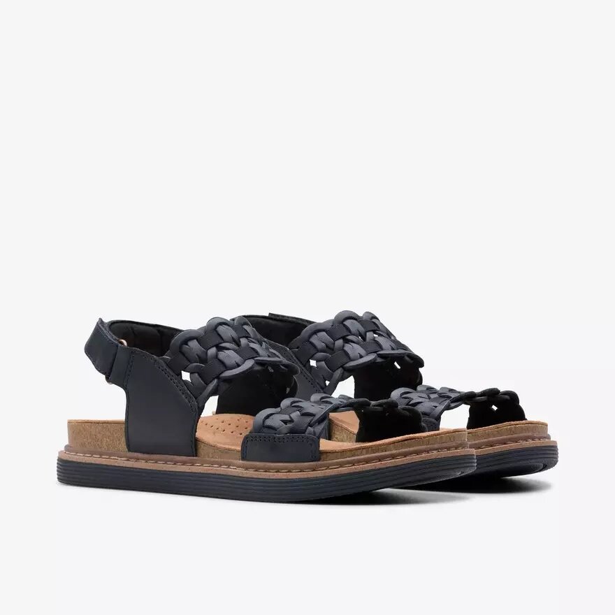 Arwell Glide – Schwarze Kombi-Flache Sandalen für Damen Arwell Glide – Schwarze Kombi-Flache Sandalen für Damen
