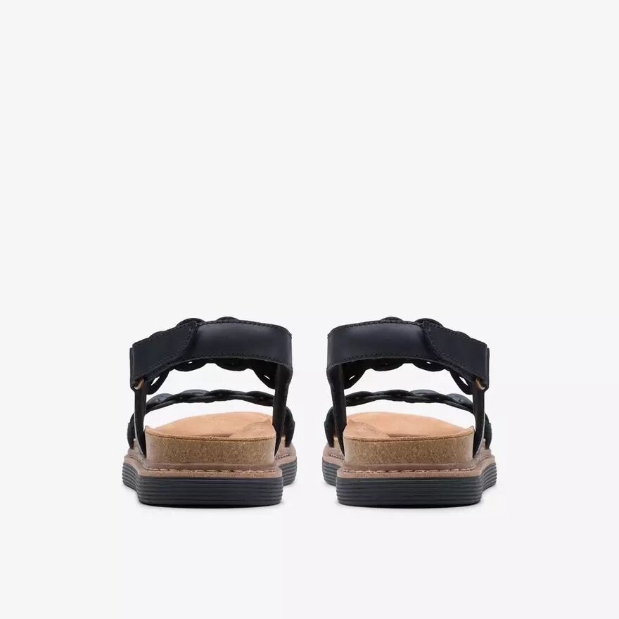 Arwell Glide – Schwarze Kombi-Flache Sandalen für Damen Arwell Glide – Schwarze Kombi-Flache Sandalen für Damen