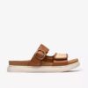 Arwell Step – flache Damensandalen aus hellbraunem Leder Arwell Step – flache Damensandalen aus hellbraunem Leder