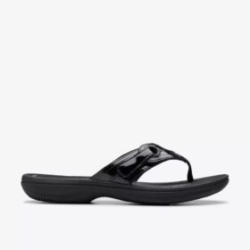 Breeze Reyna Flip-Flops für Damen in Schwarz (Lackleder) von Cloudsteppers™