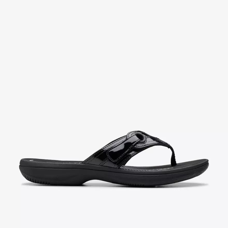 Breeze Reyna Flip-Flops für Damen in Schwarz (Lackleder) von Cloudsteppers™ Breeze Reyna Flip-Flops für Damen in Schwarz (Lackleder) von Cloudsteppers™