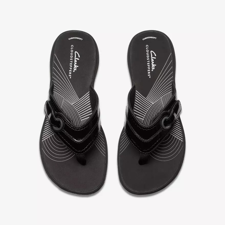 Breeze Reyna Flip-Flops für Damen in Schwarz (Lackleder) von Cloudsteppers™ Breeze Reyna Flip-Flops für Damen in Schwarz (Lackleder) von Cloudsteppers™