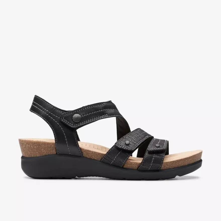 Calenne Clara Keilabsatz-Sandalen für Damen in Schwarz Calenne Clara Keilabsatz-Sandalen für Damen in Schwarz