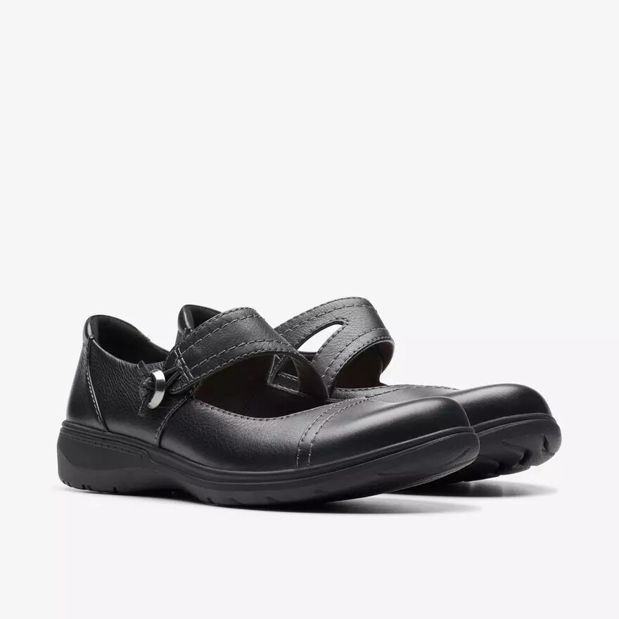 Carleigh Jane Spangenschuhe aus schwarzem Leder für Damen Carleigh Jane Spangenschuhe aus schwarzem Leder für Damen