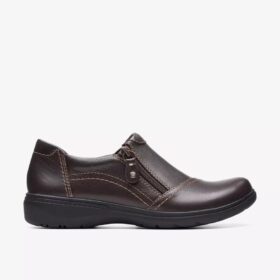 Carleigh Ray Damen-Slip-Ons aus dunkelbraunem Leder