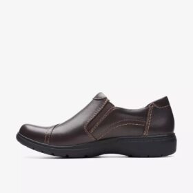 Carleigh Ray Damen-Slip-Ons aus dunkelbraunem Leder