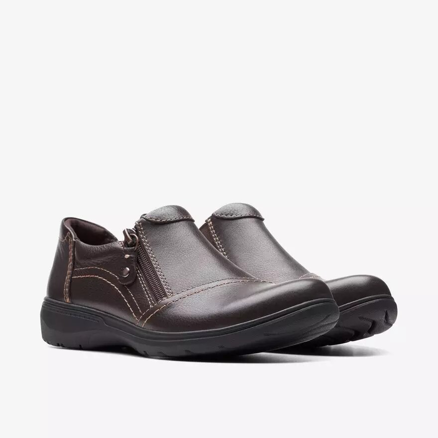 Carleigh Ray Damen-Slip-Ons aus dunkelbraunem Leder Carleigh Ray Damen-Slip-Ons aus dunkelbraunem Leder