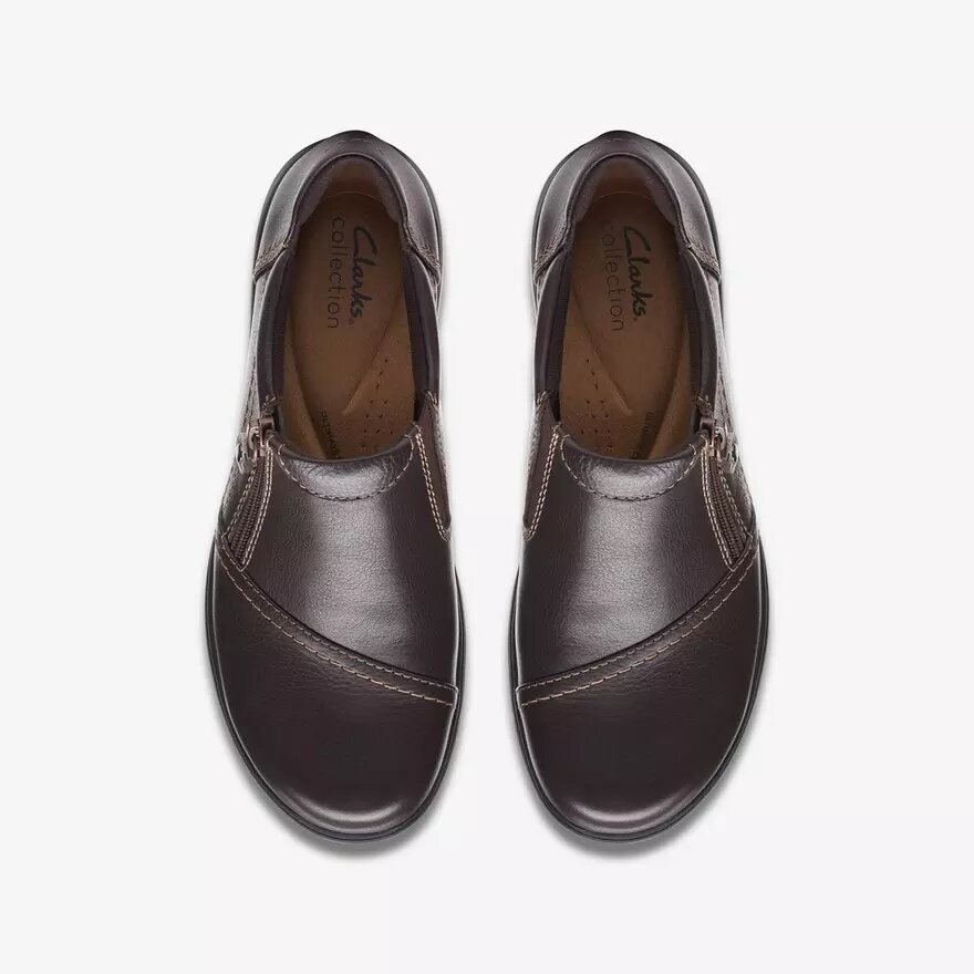 Carleigh Ray Damen-Slip-Ons aus dunkelbraunem Leder Carleigh Ray Damen-Slip-Ons aus dunkelbraunem Leder