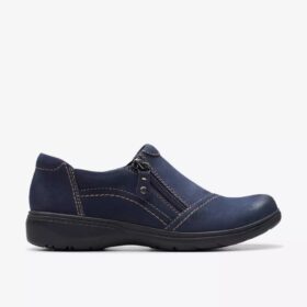 Carleigh Ray Damen-Slip-Ons aus marineblauem Nubukleder