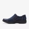 Carleigh Ray Damen-Slip-Ons aus marineblauem Nubukleder Carleigh Ray Damen-Slip-Ons aus marineblauem Nubukleder