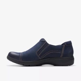 Carleigh Ray Damen-Slip-Ons aus marineblauem Nubukleder