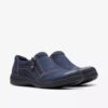 Carleigh Ray Damen-Slip-Ons aus marineblauem Nubukleder Carleigh Ray Damen-Slip-Ons aus marineblauem Nubukleder