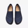 Carleigh Ray Damen-Slip-Ons aus marineblauem Nubukleder Carleigh Ray Damen-Slip-Ons aus marineblauem Nubukleder