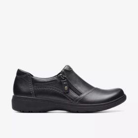 Carleigh Ray – Schwarze Leder-Slip-Ons für Damen