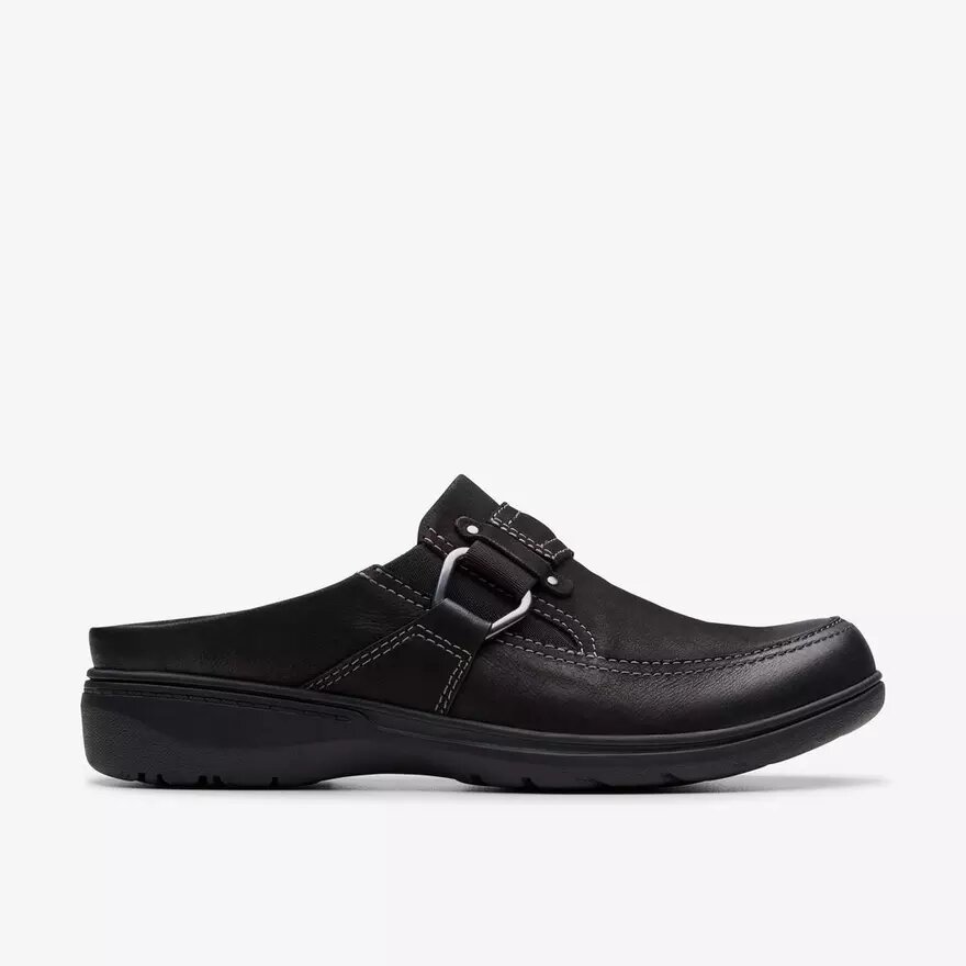 Carleigh Viola Clogs & Pantoletten für Damen aus schwarzem Nubuk Carleigh Viola Clogs & Pantoletten für Damen aus schwarzem Nubuk