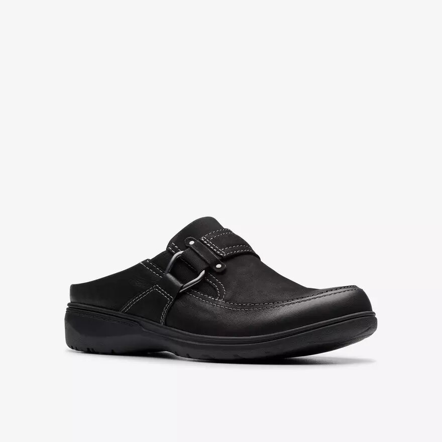 Carleigh Viola Clogs & Pantoletten für Damen aus schwarzem Nubuk Carleigh Viola Clogs & Pantoletten für Damen aus schwarzem Nubuk