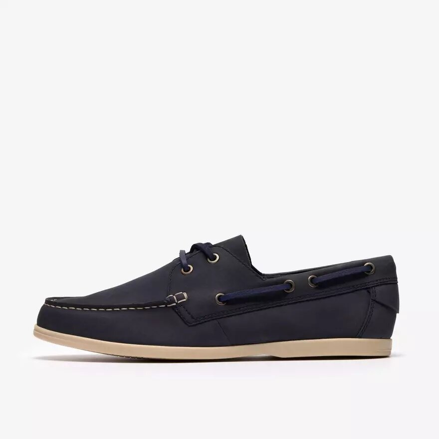 Charmouth Lace Herren-Bootsschuhe aus Nubukleder in Marineblau Charmouth Lace Herren-Bootsschuhe aus Nubukleder in Marineblau