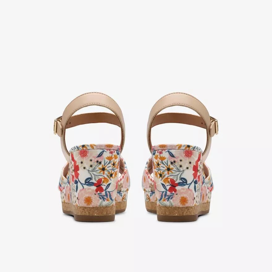 Chicly Floral – Weiße Keilabsatzschuhe für Damen Chicly Floral – Weiße Keilabsatzschuhe für Damen