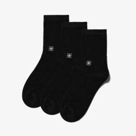 Cloud Steppers 3er-Pack Crew-Socken. Schwarze Socken