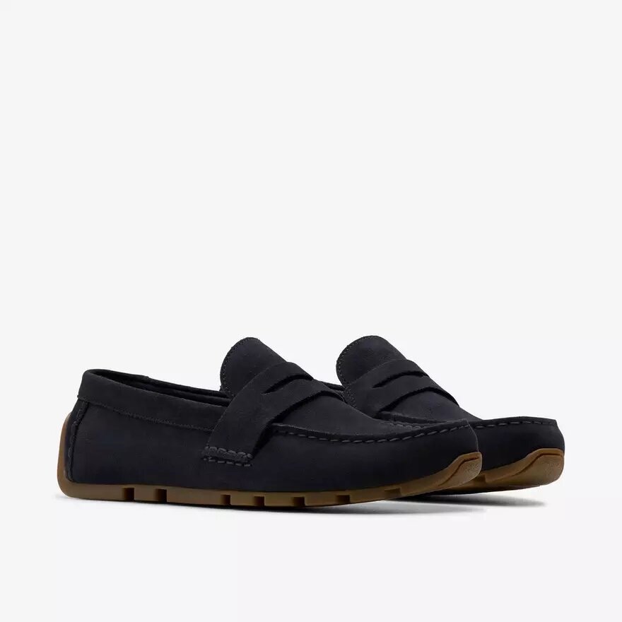 Corsley Bar Herren-Loafer aus marineblauem Wildleder Corsley Bar Herren-Loafer aus marineblauem Wildleder