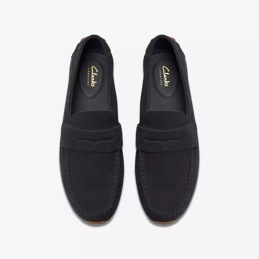 Corsley Bar Herren-Loafer aus marineblauem Wildleder Corsley Bar Herren-Loafer aus marineblauem Wildleder