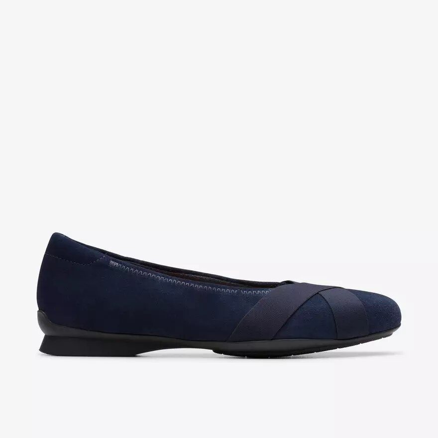 Damen-Ballerinas „Jazmynn Gem“ aus marineblauem Wildleder Damen-Ballerinas „Jazmynn Gem“ aus marineblauem Wildleder