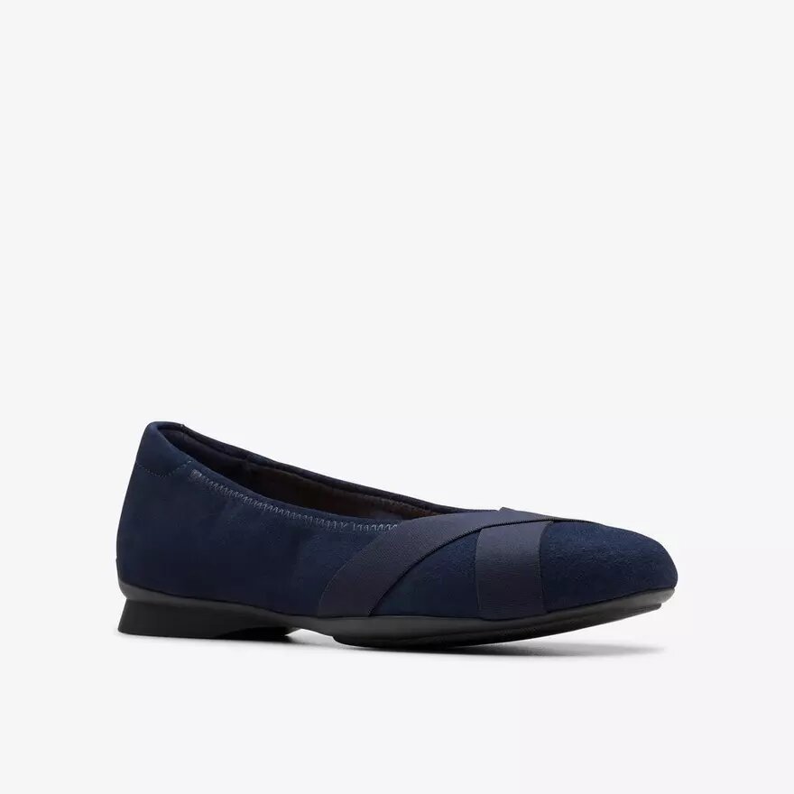 Damen-Ballerinas „Jazmynn Gem“ aus marineblauem Wildleder Damen-Ballerinas „Jazmynn Gem“ aus marineblauem Wildleder