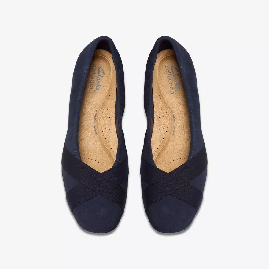 Damen-Ballerinas „Jazmynn Gem“ aus marineblauem Wildleder Damen-Ballerinas „Jazmynn Gem“ aus marineblauem Wildleder