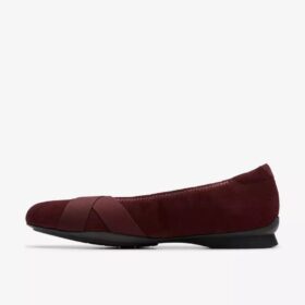 Damen-Ballerinas „Jazmynn Gem“ aus merlotfarbenem Wildleder