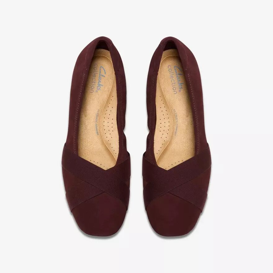 Damen-Ballerinas „Jazmynn Gem“ aus merlotfarbenem Wildleder Damen-Ballerinas „Jazmynn Gem“ aus merlotfarbenem Wildleder