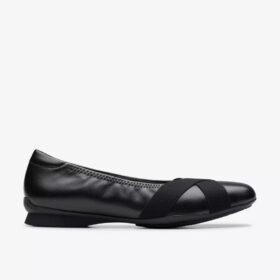 Damen-Ballerinas „Jazmynn Gem“ aus schwarzem Leder
