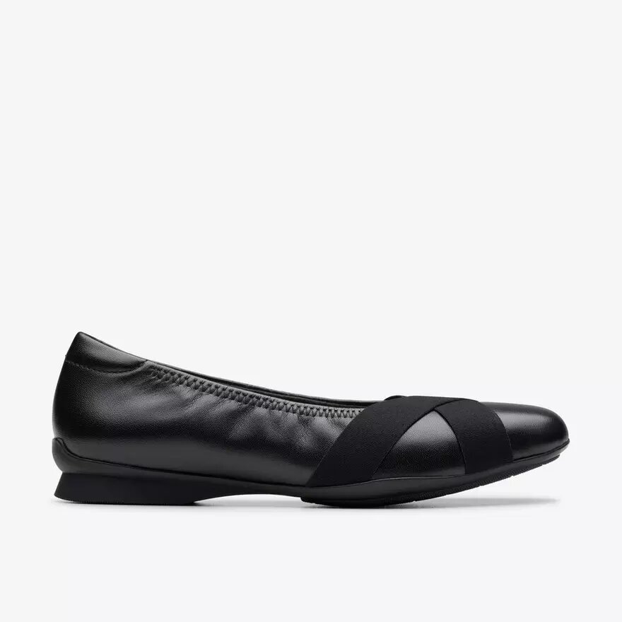 Damen-Ballerinas „Jazmynn Gem“ aus schwarzem Leder Damen-Ballerinas „Jazmynn Gem“ aus schwarzem Leder