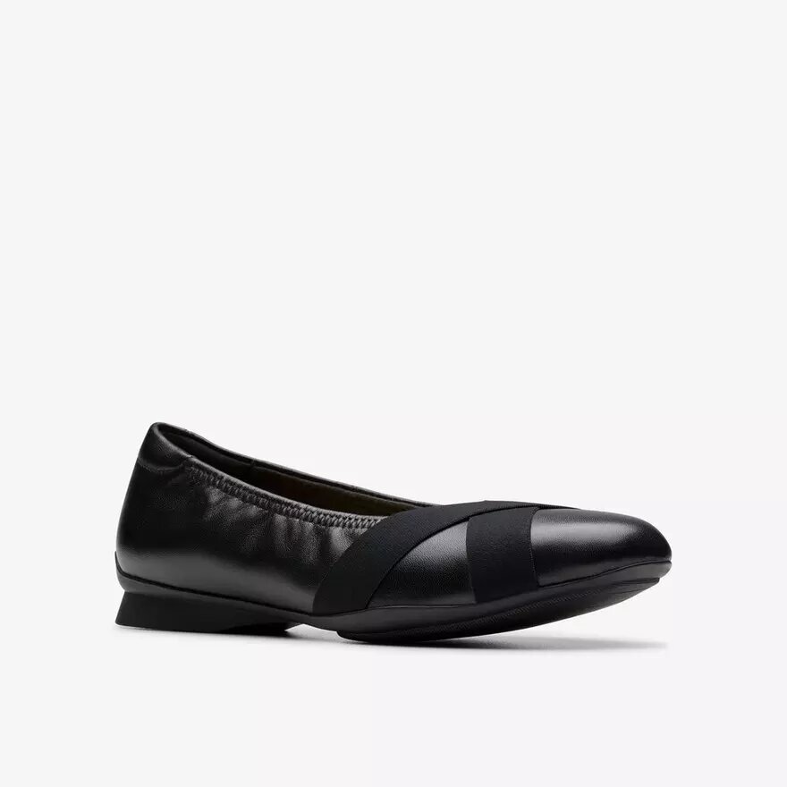 Damen-Ballerinas „Jazmynn Gem“ aus schwarzem Leder Damen-Ballerinas „Jazmynn Gem“ aus schwarzem Leder