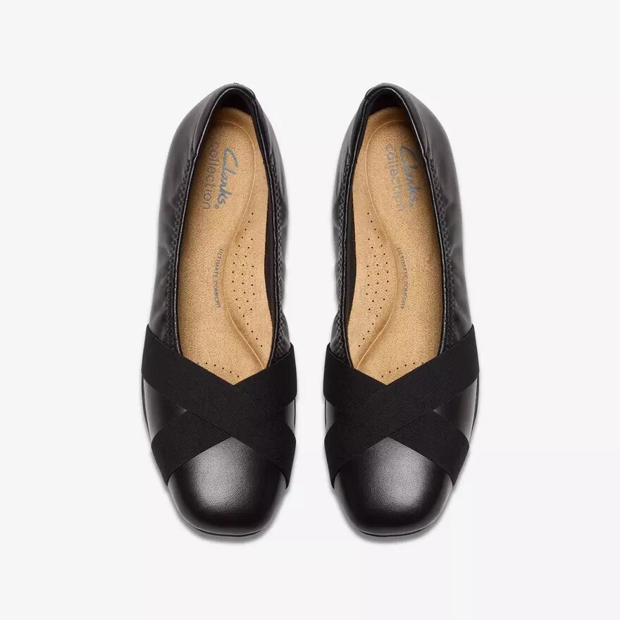 Damen-Ballerinas „Jazmynn Gem“ aus schwarzem Leder Damen-Ballerinas „Jazmynn Gem“ aus schwarzem Leder