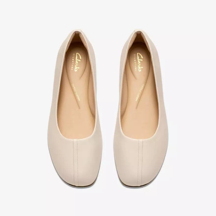 Damen-Ballerinas „Livia Lily“ aus cremefarbenem Leder Damen-Ballerinas „Livia Lily“ aus cremefarbenem Leder