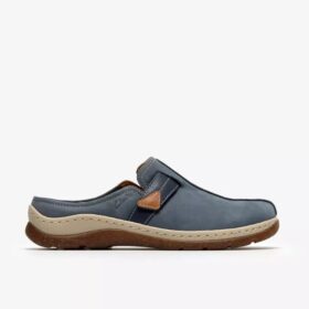 Damen-Clog „Orlene“ in Denimblau aus Nubukleder – Clogs & Pantoletten