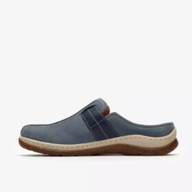 Damen-Clog „Orlene“ in Denimblau aus Nubukleder – Clogs & Pantoletten