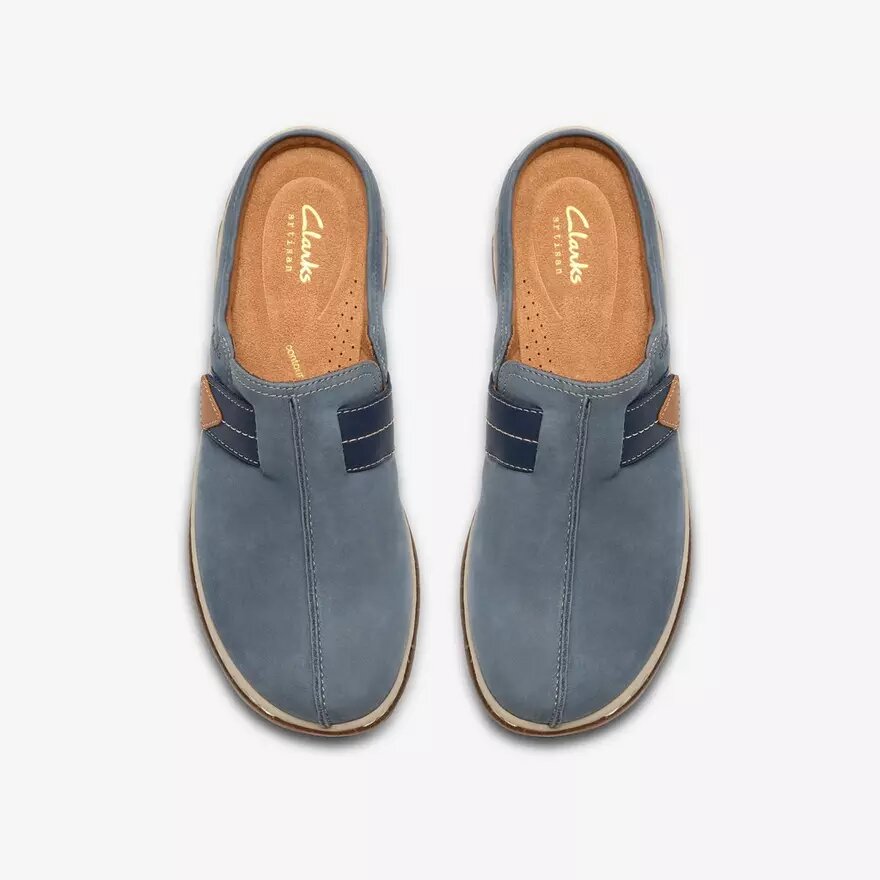 Damen-Clog „Orlene“ in Denimblau aus Nubukleder – Clogs & Pantoletten Damen-Clog „Orlene“ in Denimblau aus Nubukleder – Clogs & Pantoletten